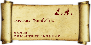 Levius Auróra névjegykártya